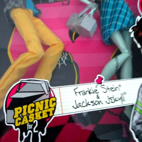 Monster High 2013 FRANKIE STEIN & JACKSON JEKYLL Picnic  2013 Monster High Frankie Stein and Jackson Jekyll Picnic Casket Dolls Set of 2